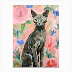 A Devon Rex Cat Painting, Impressionist Painting 1 Canvas Print