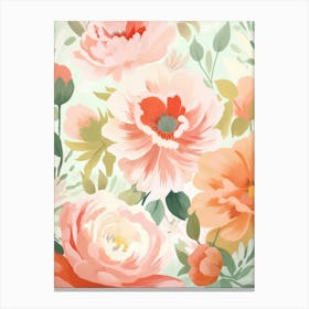 Peonies Wallpaper Canvas Print