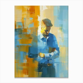 Man In Blue And Yellow Canvas Print