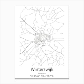 Winterswijk,Netherlands Minimalist Map Canvas Print