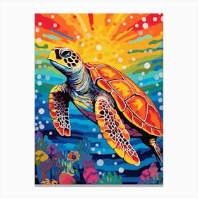 Comic Style Sea Turtle 2 Canvas Print