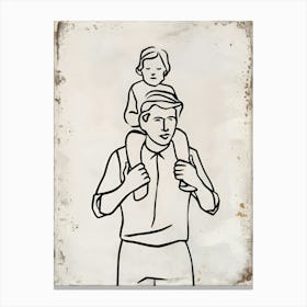 Father Carries His Child Canvas Print