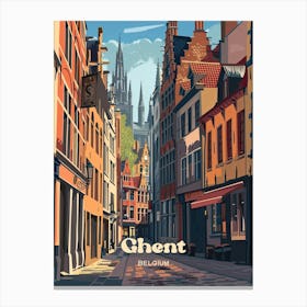 Ghent Belgium Flemish Travel Art Canvas Print