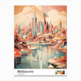 Melbourne, Australia, Geometric Illustration 4 Poster Canvas Print
