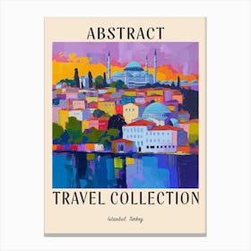 Abstract Travel Collection Poster Istanbul Turkey 1 Canvas Print