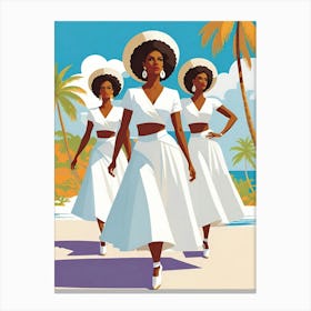 Three Women On The Beach 1 Canvas Print