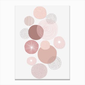 Pink Circles Abstract Canvas Print