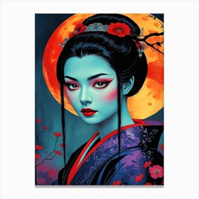 Geisha - Vivid Color Portrait Stampe su tela