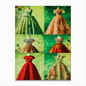Collage Of Vintage Couture Dresses 2 Canvas Print