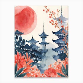 Asian Watercolor Painting 5 Canvas Print