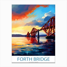 Forth Bridge Scotland Print Iconic Scottish Engineering Poster Firth Of Forth Wall Art Edinburgh Landmark Decor Historical Structure Canvas Print