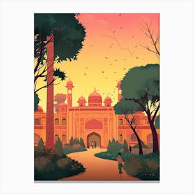 Lucknow India Travel Illustration 2 Canvas Print