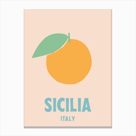 Sicilia, Italy, Graphic Style Poster 2 Canvas Print