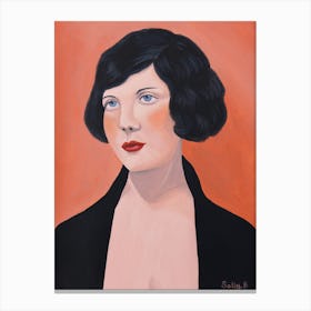 Flapper Woman With Black Jacket Canvas Print