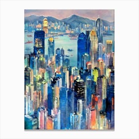 Hong Kong Victoria Harbour Hong Kong Abstract Block 2 harbour Canvas Print