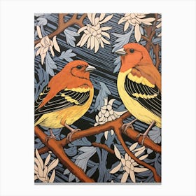 Art Nouveau Birds Poster American Goldfinch 2 Canvas Print