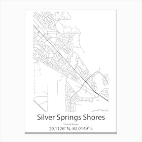 Silver Springs Shores,United States Minimalist Map Leinwandbilder