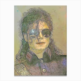 Michael Jackson Scribble Art Canvas Print