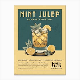 Mint Julip Classic Cocktail Canvas Print