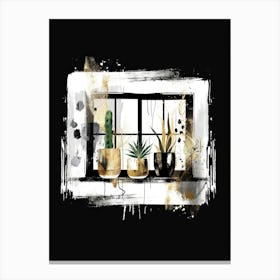 Cactus Window Canvas Print