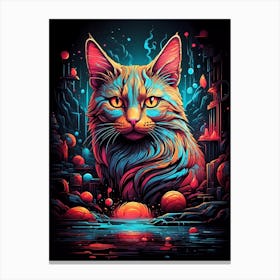 Psychedelic Cat 11 Canvas Print