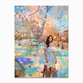 Girl In A Pretty Dress  Canvas Print