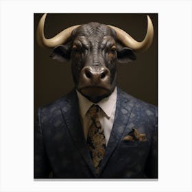 African Buffalo Wearing A Suit 4 Canvas Print