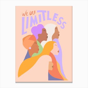 Minimal abstract Girl Power Inclusion pastel Peach fuzz Canvas Print