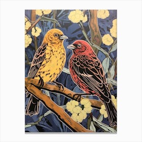 Art Nouveau Birds Poster Yellowhammer 2 Canvas Print