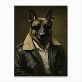 Gangster Dog German Shepherd Canvas Print