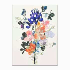 Bluebonnet 4 Collage Flower Bouquet Canvas Print