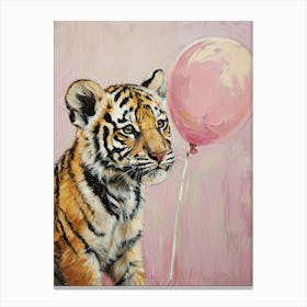 Cute Tiger 3 With Balloon Canvas Print