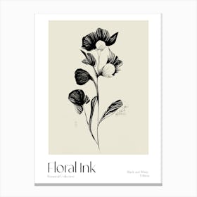 Floral Ink Botanical 1 Canvas Print