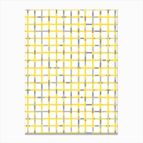 Grid Lines Illuminating Yellow Ultimate Gray Canvas Print