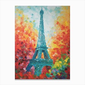 Eiffel Tower Paris France David Hockney Style 2 Canvas Print