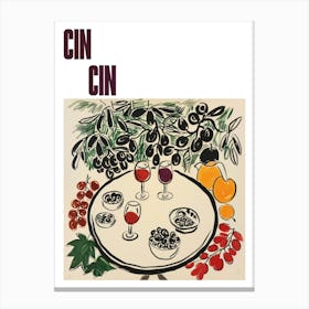 Cin Cin Poster Wine With Friends Matisse Style 8 Canvas Print