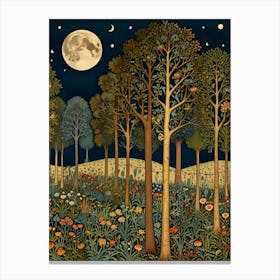 William Morris Moonlight In The Forest 90 Canvas Print