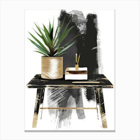 Black And Gold Coffee Table Canvas Print