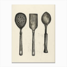 Vintage Kitchen Utensils Illustration 1 Canvas Print