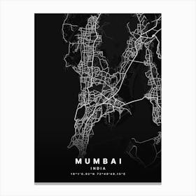 Mumbai India Black Map Lienzos