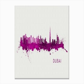 Dubai United Arab Emirates City Purple Canvas Print