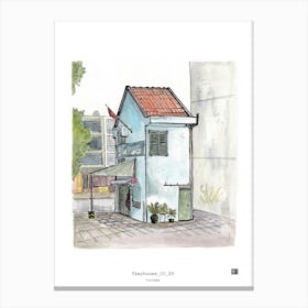 Tiny house 02 Saigon Vietnam Watercolor Illustration Canvas Print