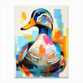 Bird Painting Collage Duck 3 Canvas Print