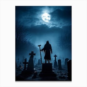 Graveyard At Night 9 Canvas Print