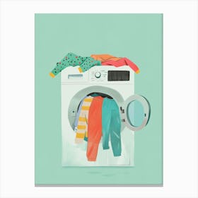 Illustration Of A Washing Machine Canvas Print