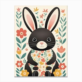 Floral Cute Baby Bunny Nursery (13) Canvas Print
