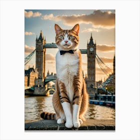 Cat's Eye Tour: Snapshots from Landmark Locations Tower Bridge Cat Canvas Print