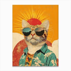 Vintage Retro Poster Cool Cat 10 Canvas Print