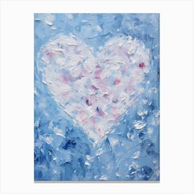 Impasto Brush Strokes Heart Outline 1 Canvas Print