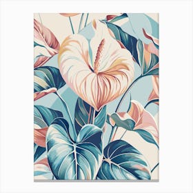 Tropical Flower Pattern Canvas Print